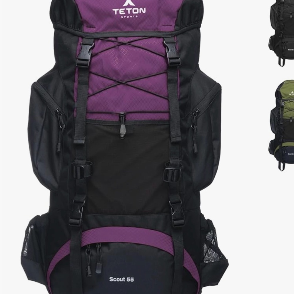 TETON Sports Scout 55L Backpack Backpacking Purple